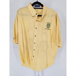 Turfer Sport Mens Sz 2XL Short Sleeve Button Up Shirt Yellow Daedalans
